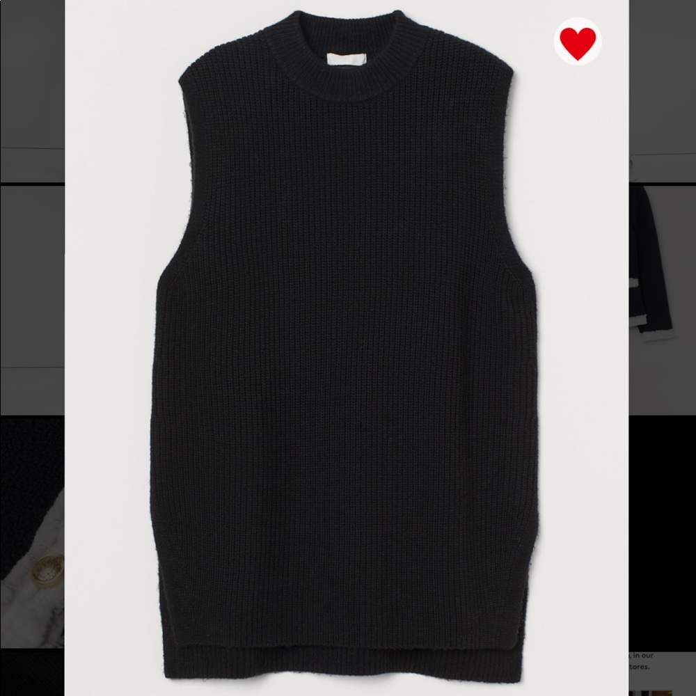 Rib knit sweater vest